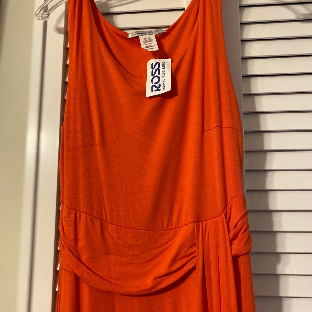 ✨2 FOR $10! NWT Orange Faux Wrap Dress - Picture 3 of 4